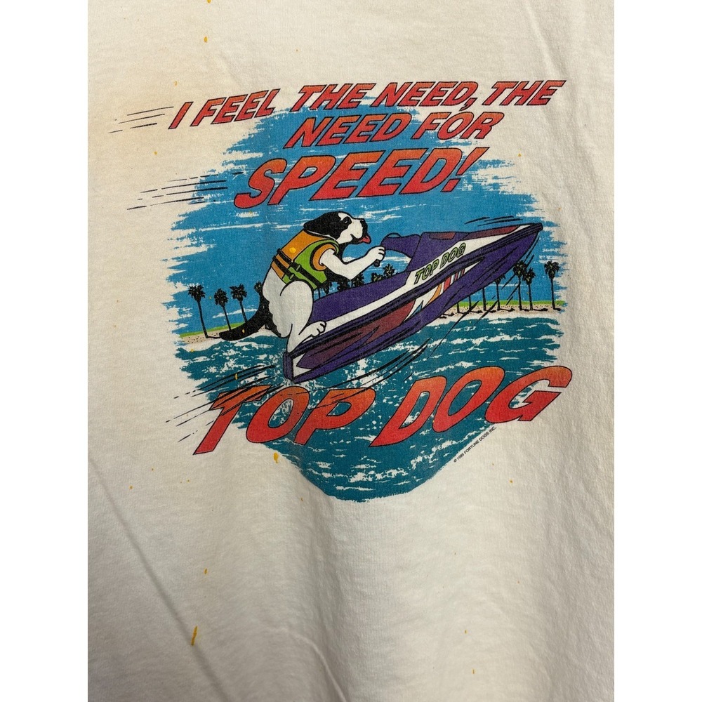 Need For Speed Top Dog Graphic T-Shirt Mens White XL Vintage 90's Big Dogs